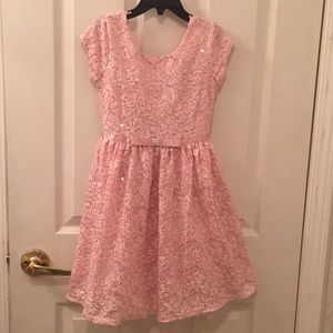 Girls Pink Glittery Sparkly Dress